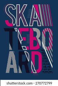 vector illustration skateboard freestyle street style legendary rider, graphics for t-shirt ,vintage design