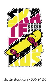 vector illustration skateboard freestyle street style legendary rider, graphics for t-shirt ,vintage design