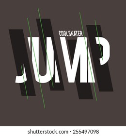 vector illustration skateboard jump cool skater graphics for t-shirt ,vintage design