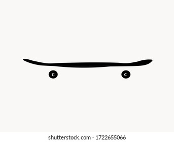 vector illustration of a skateboard, simple  skateboard icon on a white background