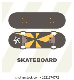 Vektorgrafik von Skateboard mit Sterndesign