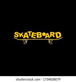 Ilustración vectorial de Skateboard con texto de tipografía de skateboard. buena plantilla para el diseño de patineta.