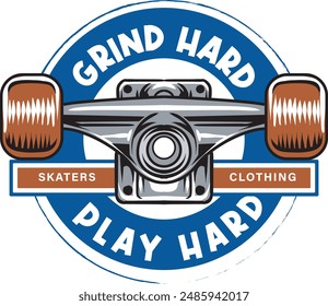 Vector Illustration of Skateboard Wheel with Vintage Illustration Available for Tshirt Design