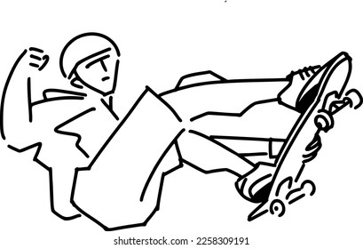 ilustración vectorial del patinador haciendo salto