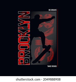 Vector illustration of skateboarding .Vintage design. lines background. Typography, t-shirt graphics, print, poster, banner, flyer, postcard - Vector

