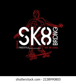 Vektorgrafik zum Thema Skateboard und Skateboard in New York City. Vintage-Design. brüchiger Hintergrund. Typografie, T-Shirt-Grafik, Poster, Druck, Postkarte