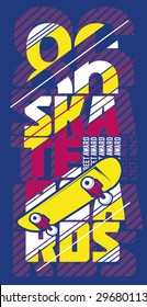 vector illustration skateboards freestyle street style legendary rider, graphics for t-shirt, vintage design,  imposed geometric dynamic pattern background