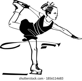 the vector illustration of the skater girl