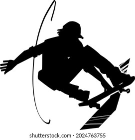 the vector illustration of skater on the skate 
