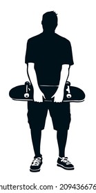 Vector illustration of skater silhouette.