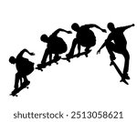 Vector illustration of a skater or skateboarder, silhouette of a skater doing a trick.