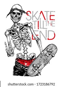 Vector illustration of skater skull.