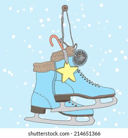 Vector illustration with skates