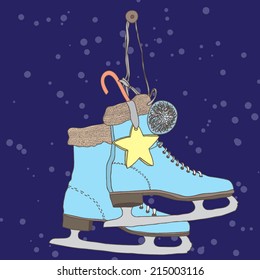 Vector illustration with skates