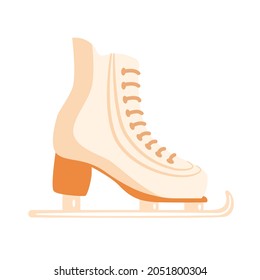 Vector illustration, skates. Figure skating or ice skating. Color illustration in gentle pastel colors. Suitable for use in postcards, invitations, prints, typography, and Christmas souvenir