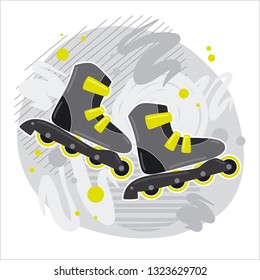 a vector illustration of skates on abstract background