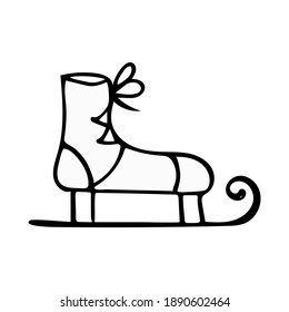 Vector illustration with skates for sticker, print, poster, card design. Doodle design elements. 