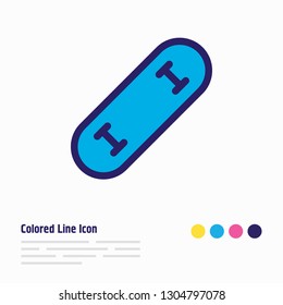 Vector illustration of skating icon colored line. Beautiful entertainment element also can be used as skateboard icon element.