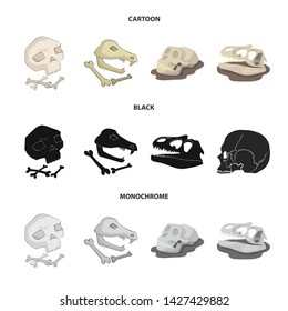 Vector illustration of skeleton and character icon. Collection of skeleton and halloween vector icon for stock.