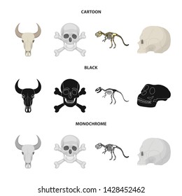 Vector illustration of skeleton and character icon. Collection of skeleton and halloween stock symbol for web.