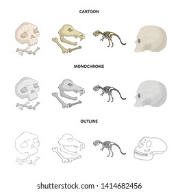 Vector illustration of skeleton and character symbol. Set of skeleton and halloween stock symbol for web.