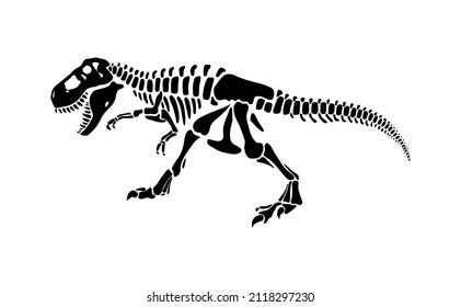 Vector illustration of skeleton of Dinosaur king Tyrannosaurus Rex ( t-rex ) on white background.