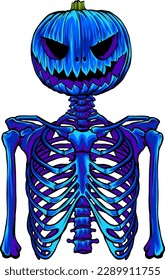 vector illustration of skeleton Halloween on white background.