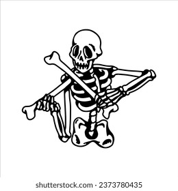 vector illustration of a skeleton playing the violin