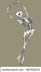 vector illustration sketch of an abstract image of a dancing skeleton
