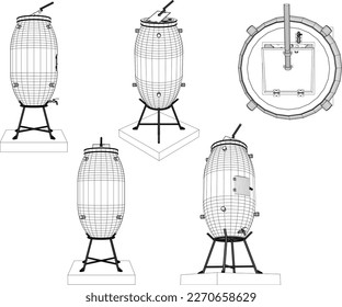 Vector illustration sketch of aerobic composter for fertilizer