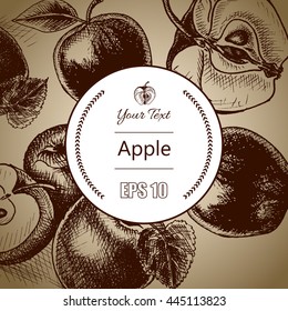 Vector illustration sketch apple.
Illustration - fruit.
