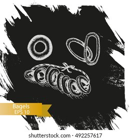 Vector illustration sketch - bakery.
bagels