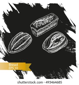 Vector illustration sketch - bakery.
bread, loaf, baguette.