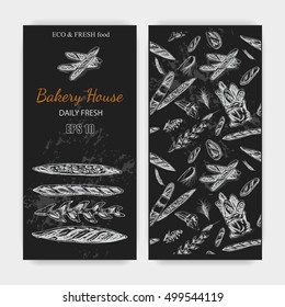 Vector illustration sketch - bakery.
bread, loaf, baguette
Card French bakery