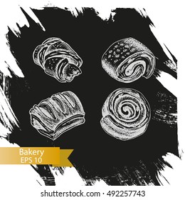 Vector illustration sketch - bakery.
buns, puffs