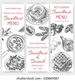 Vector illustration sketch - breakfast
Card Menu brunch. vintage design template, banner.