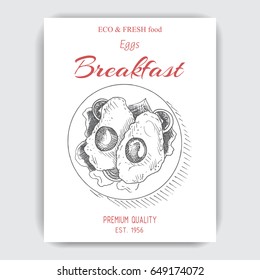 Vector illustration sketch - breakfast.
Card Menu brunch. vintage design template, banner.