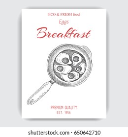 Vector illustration sketch - breakfast.
Card Menu brunch. vintage design template, banner.