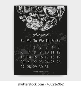 Vector illustration sketch - calendar
august 