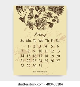 Vector illustration sketch - calendar
may 