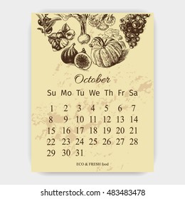 Vector illustration sketch - calendar
oktober 
