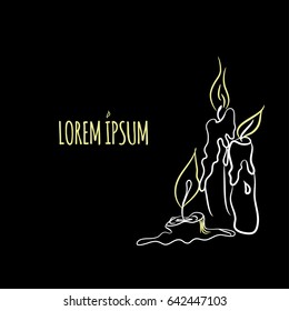 Vector illustration of sketch candle