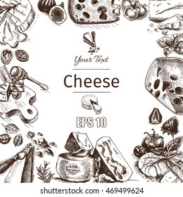Vector illustration sketch - cheese.

