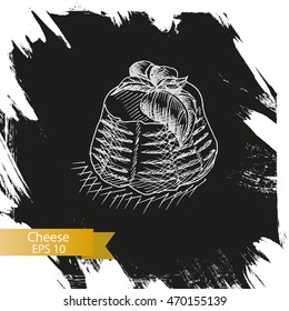Vector illustration sketch - cheese.