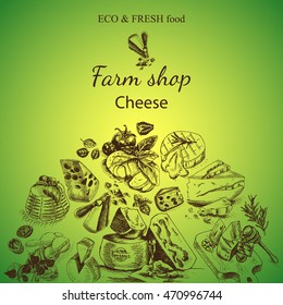 Vector illustration sketch - cheese.