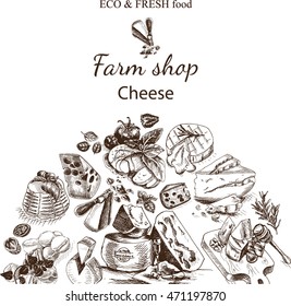 Vector illustration sketch - cheese.