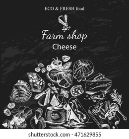 Vector illustration sketch - cheese.