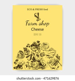 Vector illustration sketch - cheese.