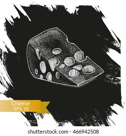 Vector illustration sketch â?? cheese.
provolone, cheddar, edam.
