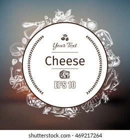 Vector illustration sketch - cheese.
provolone, cheddar, edam, Parmigiano, cheddar, parmesan, camembert, brie, mozzarella